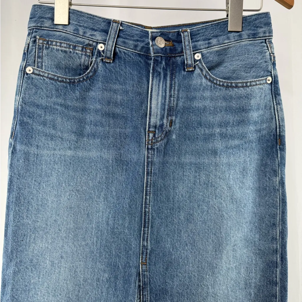 Madewell Denim Mid Rise Maxi Skirt in Pratt Wash Size‎ 23 - Image 4