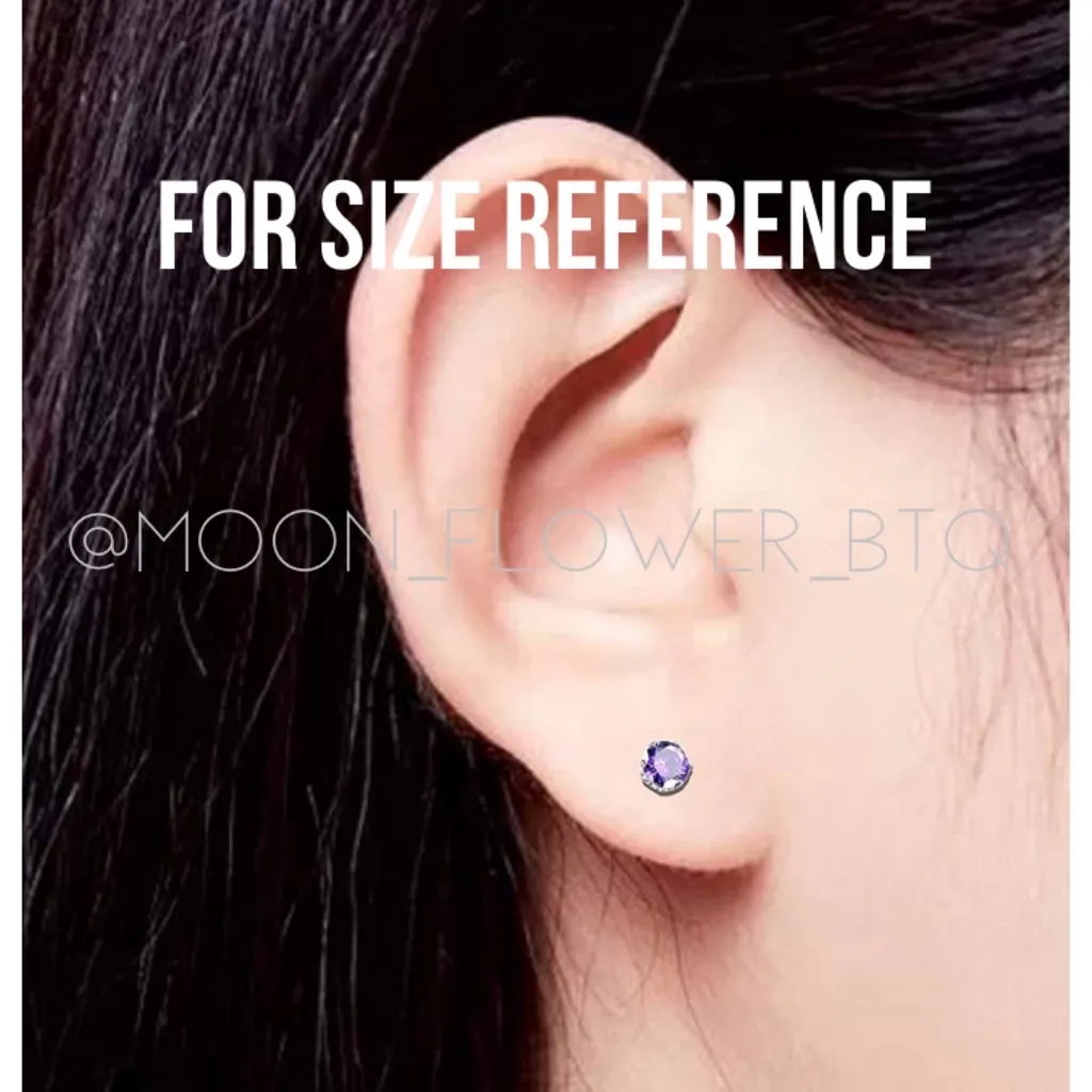 Light Purple CZ Double Ended Cartilage Earrings - Image 2