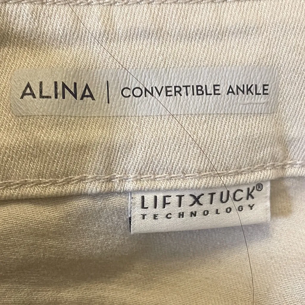 NYDJ Alina ankle petite ivory/grey skinny jeans / size 2P / Excellent condition - Image 11