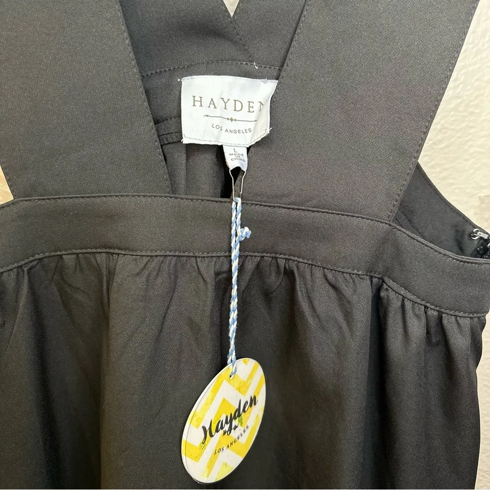 NWT Hayden LA Black Pinafore Jumper Tiered Midi Dress - Image 4
