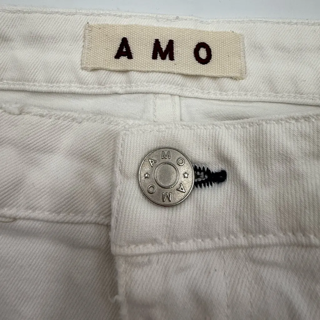 AMO Twist Distressed Ankle Vent Jeans White Size 32 - Image 8