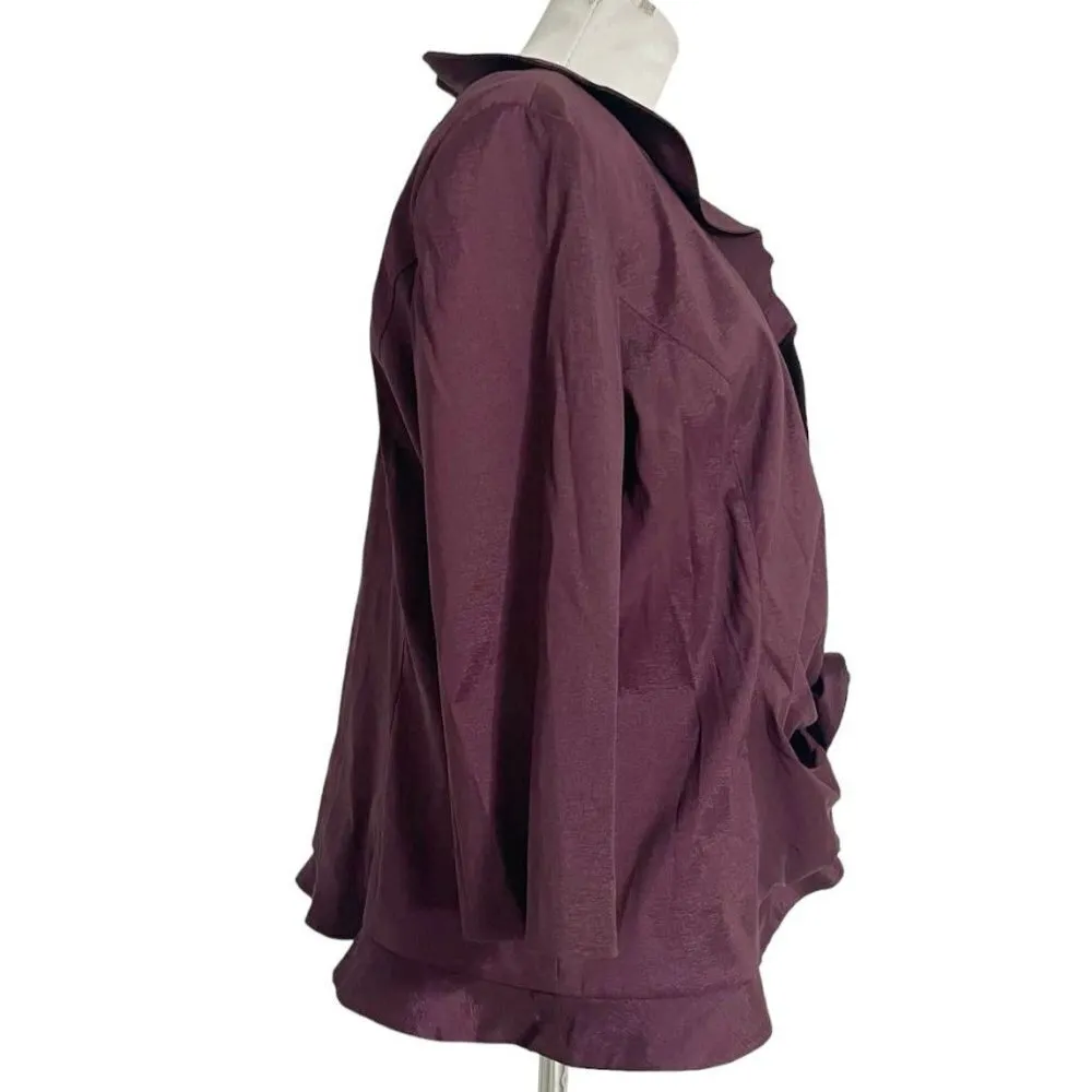 Alex Evenings XL Petite Top Blouse Burgundy Evening Cocktail Party Wedding - Image 2