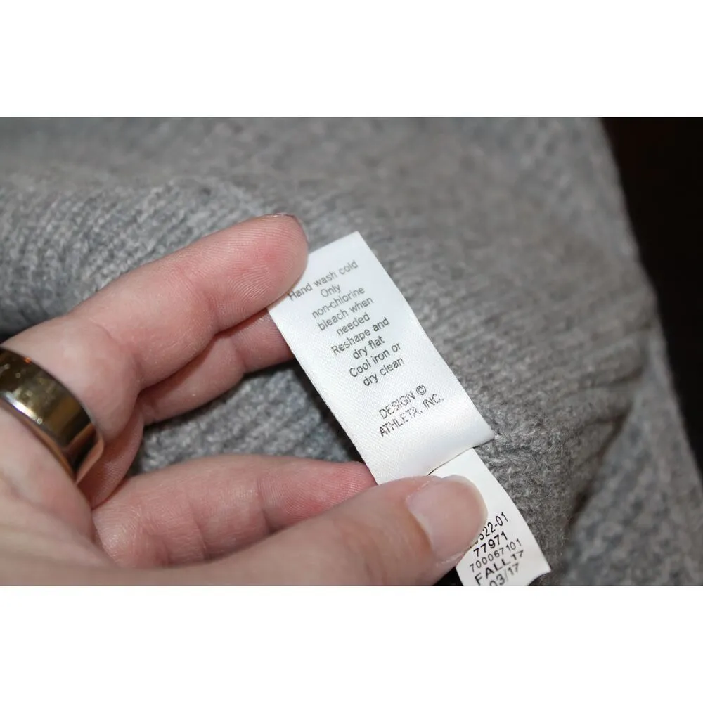 Womens Athleta Gray Knit Wool Cashmere Long Sleeve Crew Neck Sweater Size XXS - Image 5