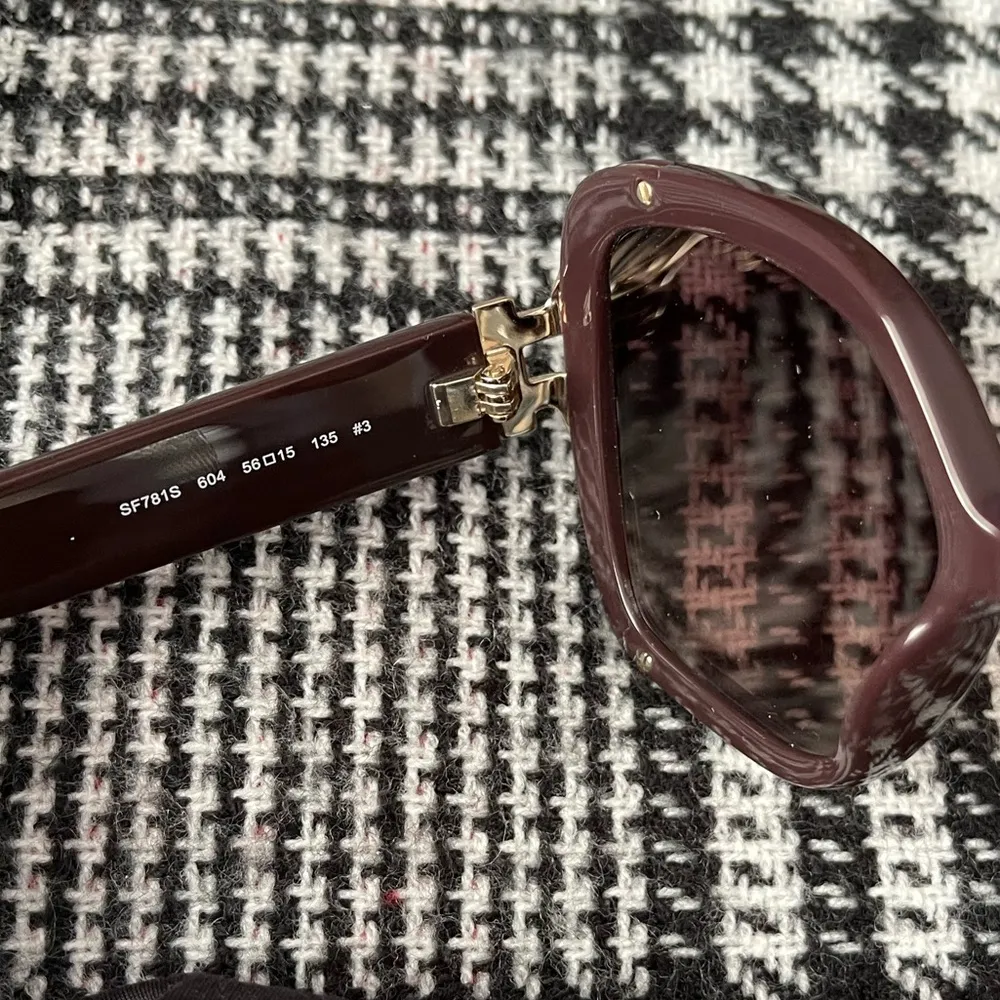 Salvatore Ferragamo 65mm Burgundy Oversized Sunglasses - Image 6
