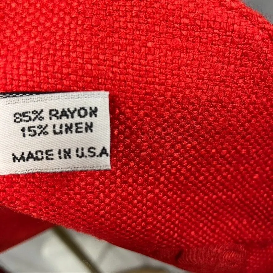 Vintage 80's Cortland Collection Rayon Linen‎ Blazer Womens 6 USA Orange Red - Image 10