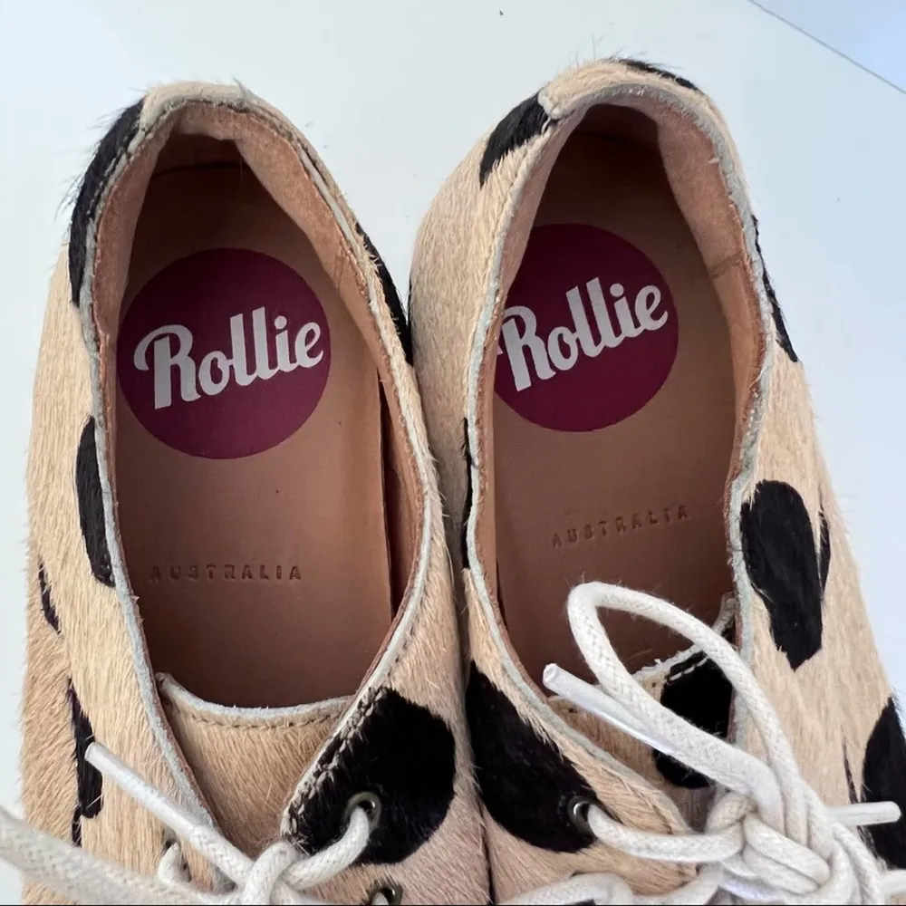 Rollie Nation Calf Hair Polka Dot Oxford Size 5 - Image 12