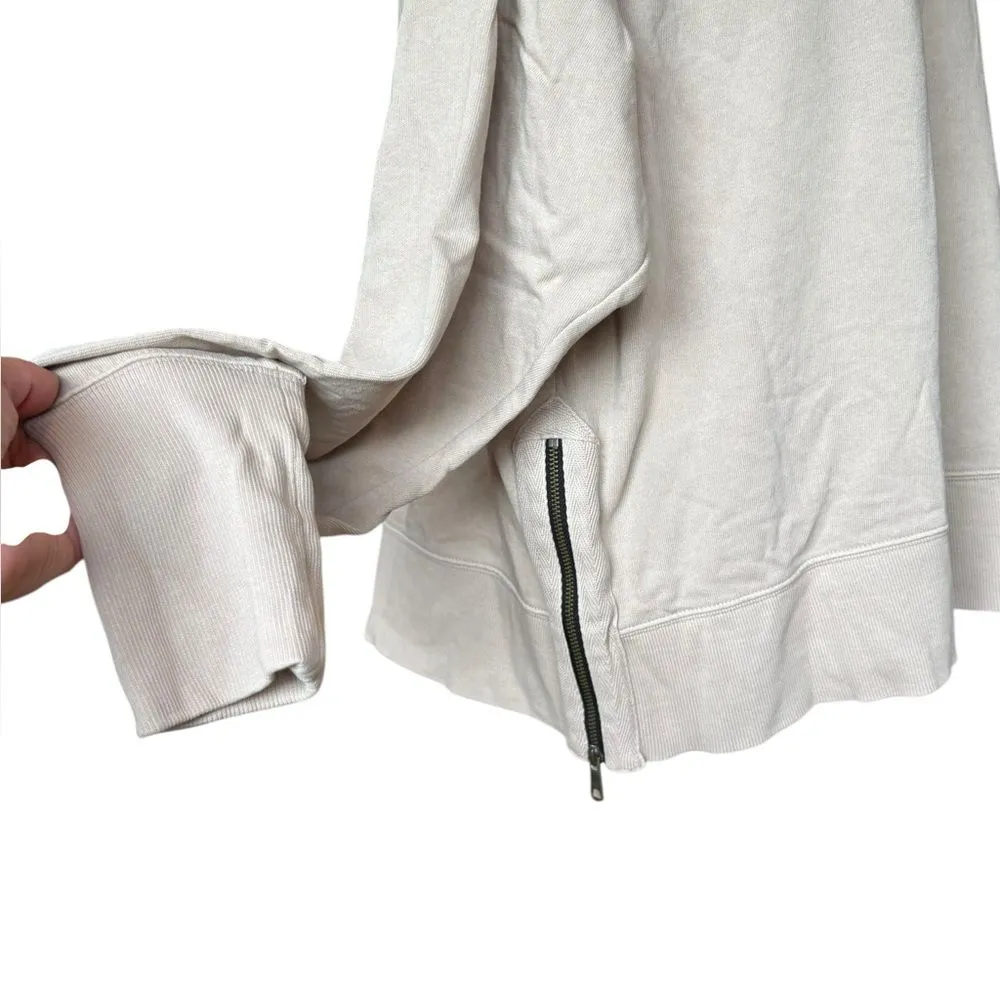 Life Is Good Raw French Terry Pullover Sweatshirt Hall Zip Women Large New Mocha - Image 8