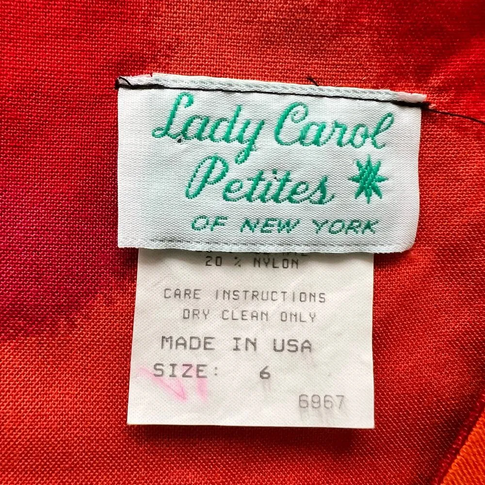 Vintage Colorful Artsy Women's Open Lightweight Blazer Cardigan Blouse Top Shirt Orange Size 6 - Image 3