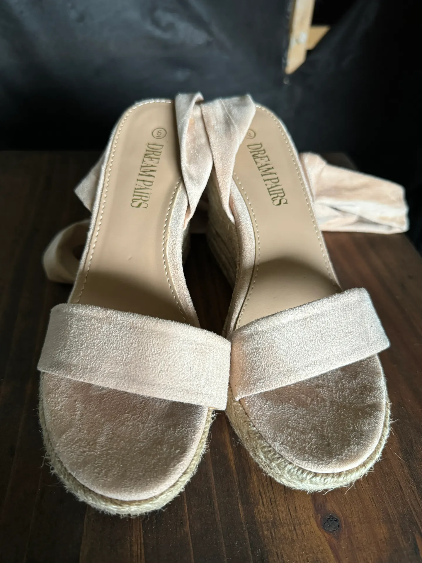 Dreampairs Wedge Heels Tan Size 6 - Image 2