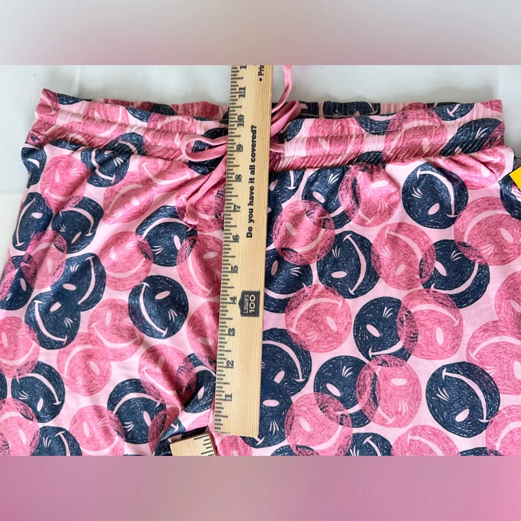 Joe Boxer Lounge Pants Women’s Sz Large Pink Gray Smiley Drawstring NWT Comfy - Image 6