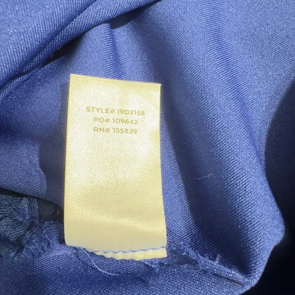 Lulu's Asymmetrical Dress Women's Small Blue One Shoulder Midi Gathered - Image 9