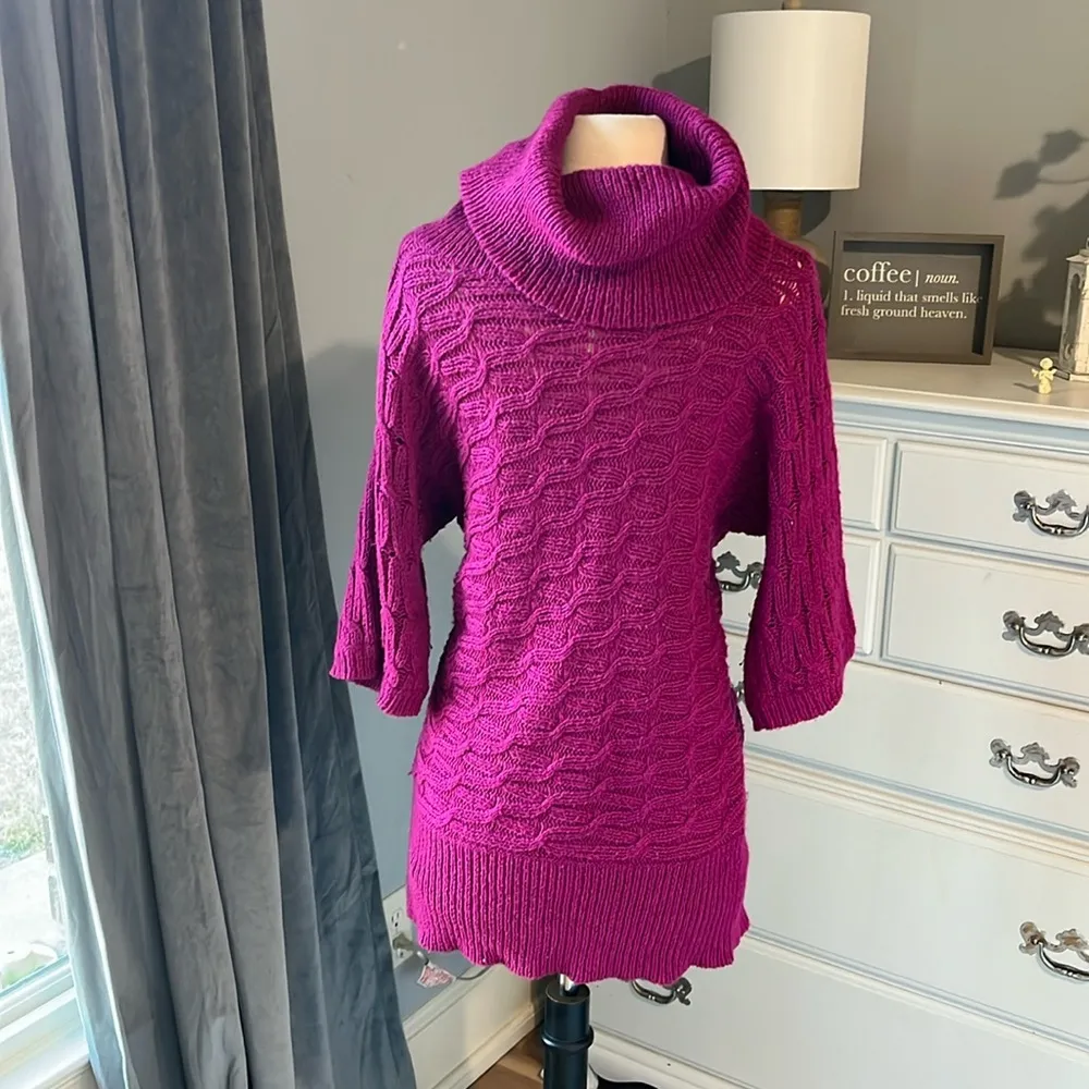 Sweater Dress Old Navy Fuchsia Womens S Cowl Neck Cozy Winter - Image 2
