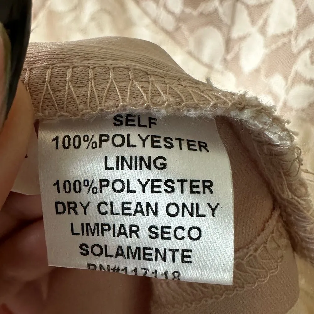 Soieblu Lace Plunge V Neck Long Sleeve Slight Hi Lo Bodycon Cocktail Dress M - Image 7