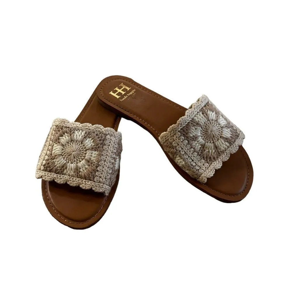 Haute Hippie Rianne crochet slides sandals excellent Size 9 - Image 3