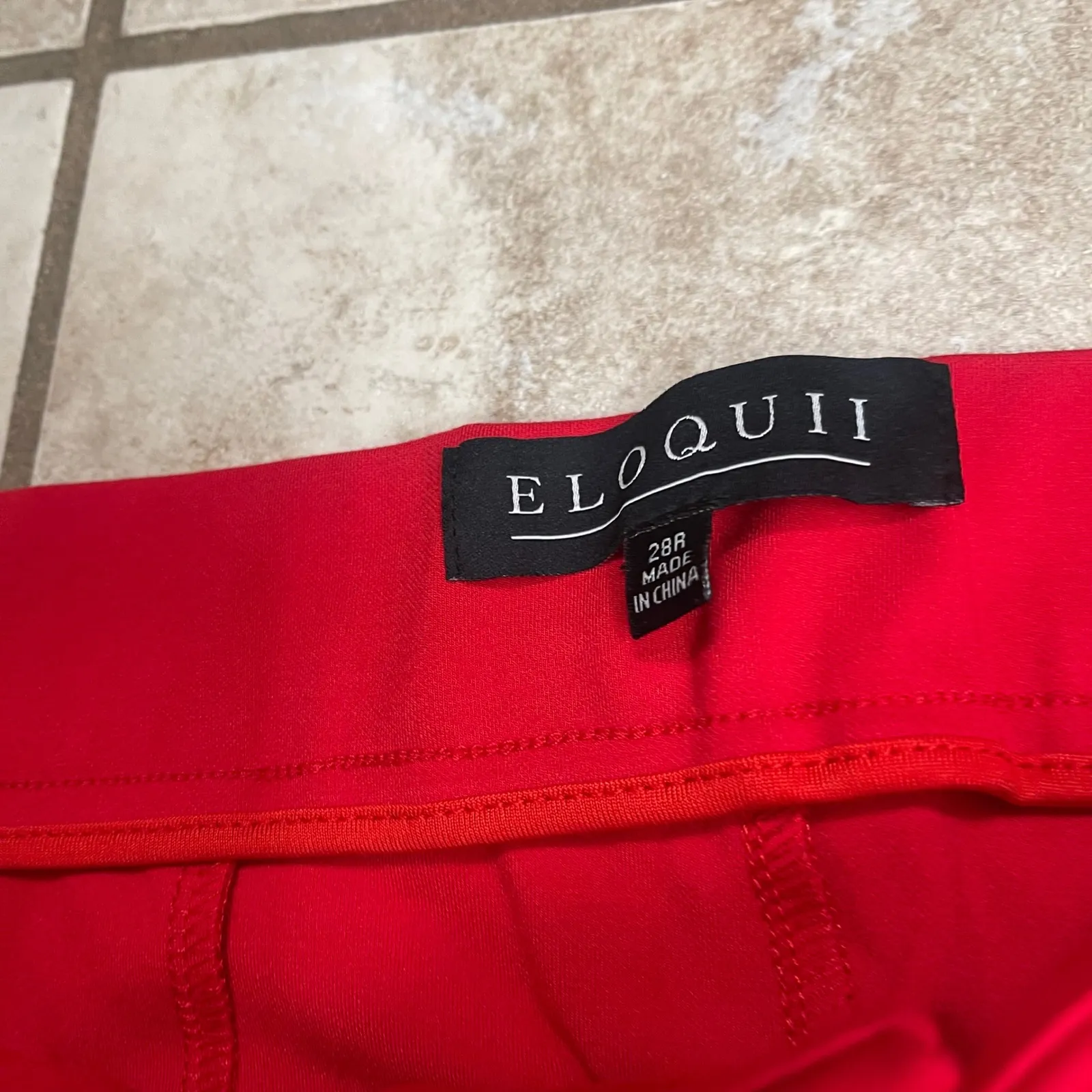 Eloquii Women's Dress Pants‎ plus Size 28R Bright Red Cropped Career Trousers - Image 2