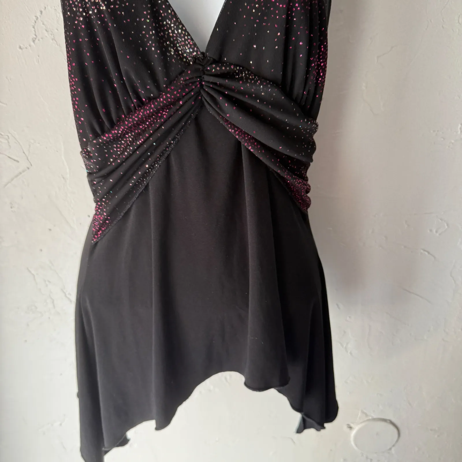 Misope Y2k Black Halter Top Party‎ Sparkle Tank Small Fairy Grunge Whimsigoth - Image 3