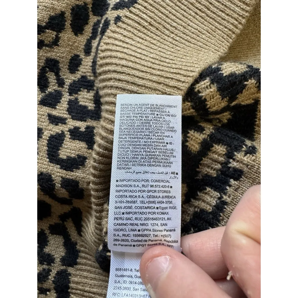 OLD NAVY Soft Cropped Cheetah Print Button Up Cardigan Sweater Fall Size XL City - Image 9