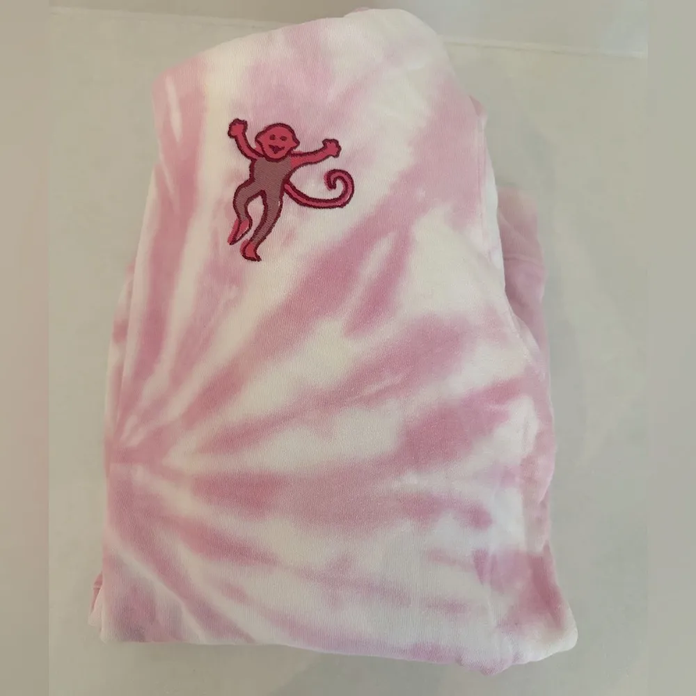 Roller Rabbit Pink Tie Dye Monkey Hoodie Size M - Image 3
