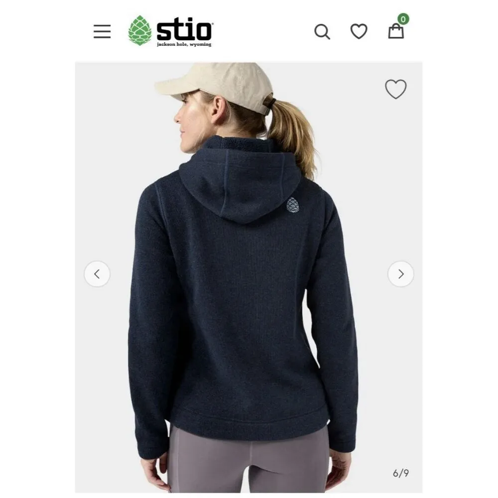 Stio Women’s Sweet water Fleece Full Zip Hoodie Mountain Shadow XL MSRP $159 Blue - Image 3