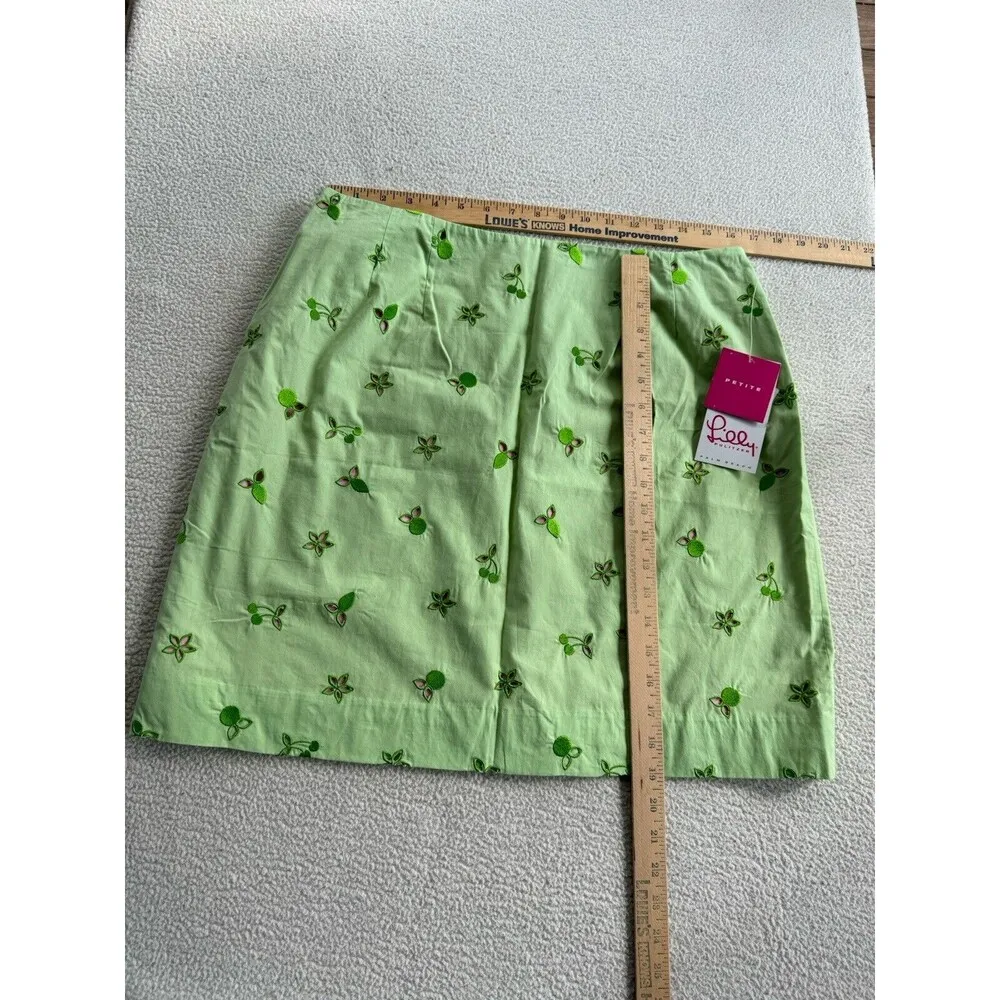LILLY PULITZER Pistachio Paris Sorbet GreenFloral Cotton Skirt Lined New 14P GH - Image 7