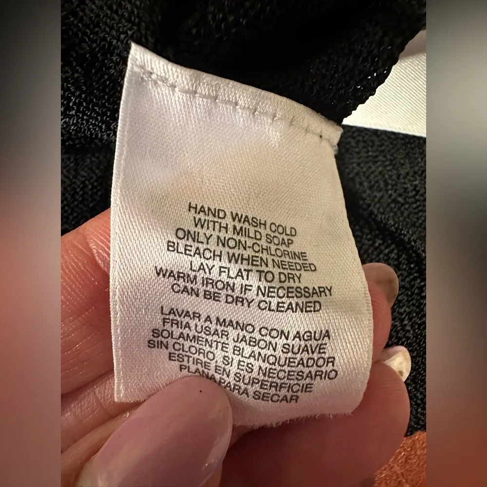 Jones New York Collection black  Women's Sheer Lace  Cardigan Top - Image 7