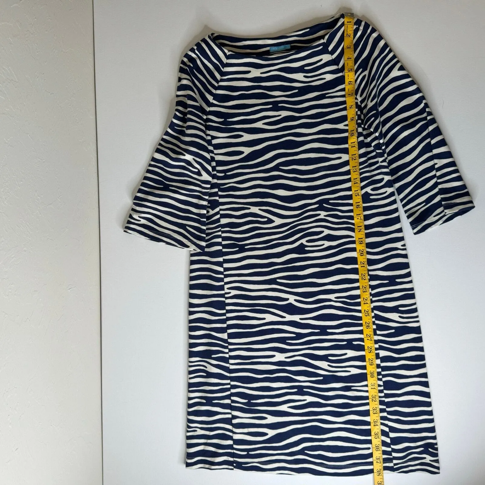 J McLaughlin Womens Zebra Print Catalina Cloth Sheath Dress Sz S Nautical Office - Image 14