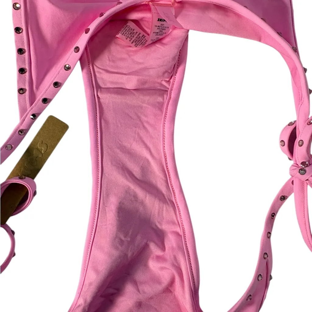 Skims Swim Rhinestone Tie Bikini Set Size Large Pink Barbiecore Rare NWT - Image 10