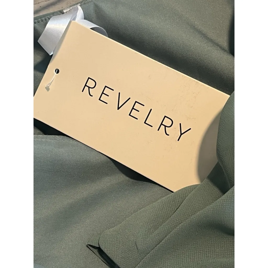 Revelry Parker Chiffon Jumpsuit Womens Size 14 Mint Green Sleeveless Slouch Neck - Image 7