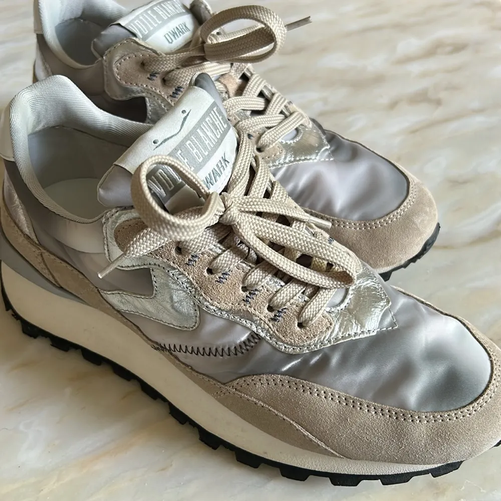 Voile Blanche QWARK HYPE WOMAN Leather and Fabric Sneakers in Grey-Beige Size 39 - Image 16