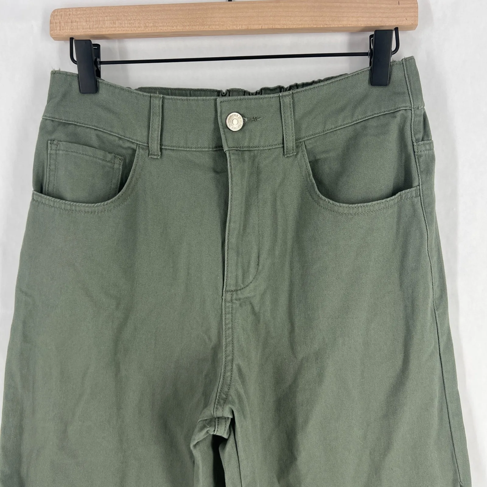 Forever 21 Jogger Pants Women Large Green High Rise Tactical Outdoor Tapered Leg - Image 2