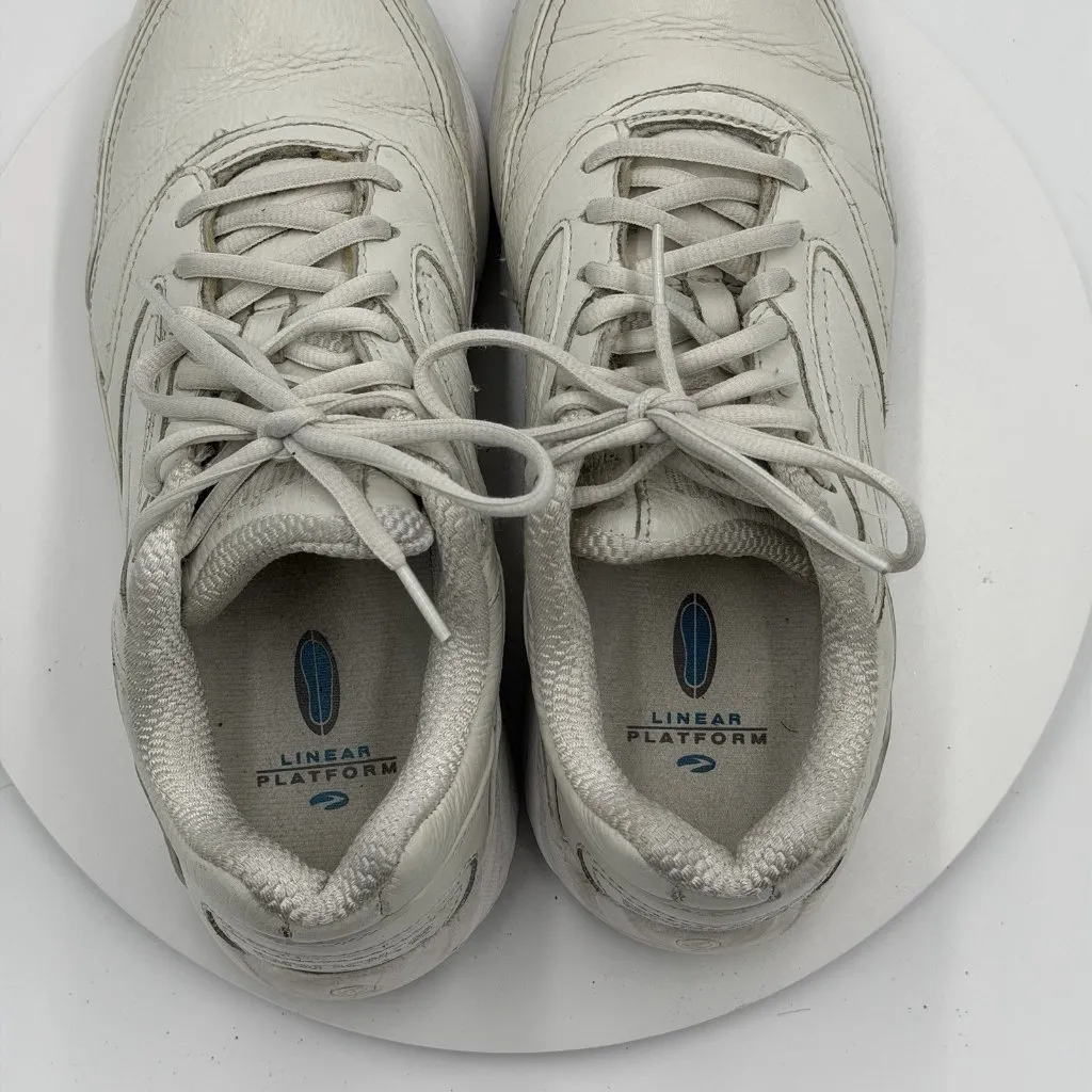 Brooks Addiction Walker Women Size 10.5 Wide White Leather Walking Sneakers - Image 6