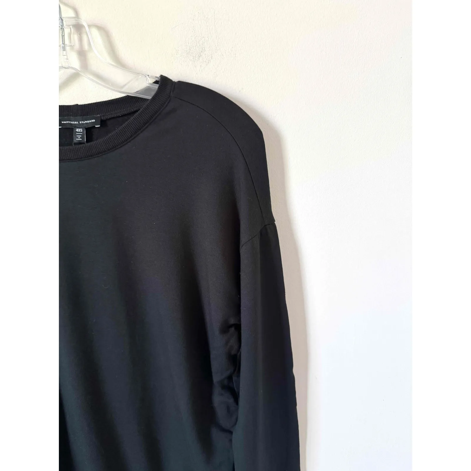 Universal Standard Lightweight Crew Sweatshirt Black Size 4XS (0-00) NEW - Image 4