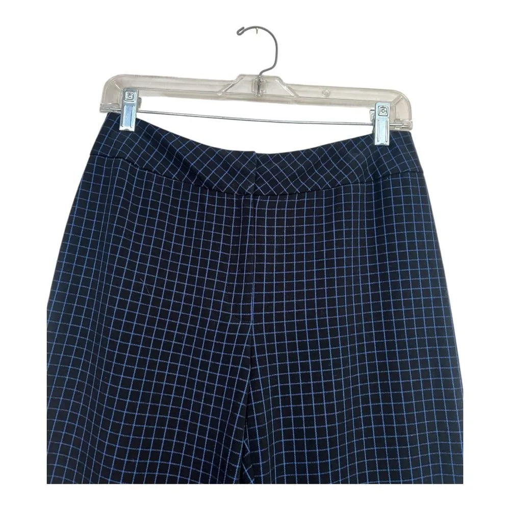 Nine & Co. Black & Blue Straight Leg Pants with Textured Pattern Size 4 - Image 5