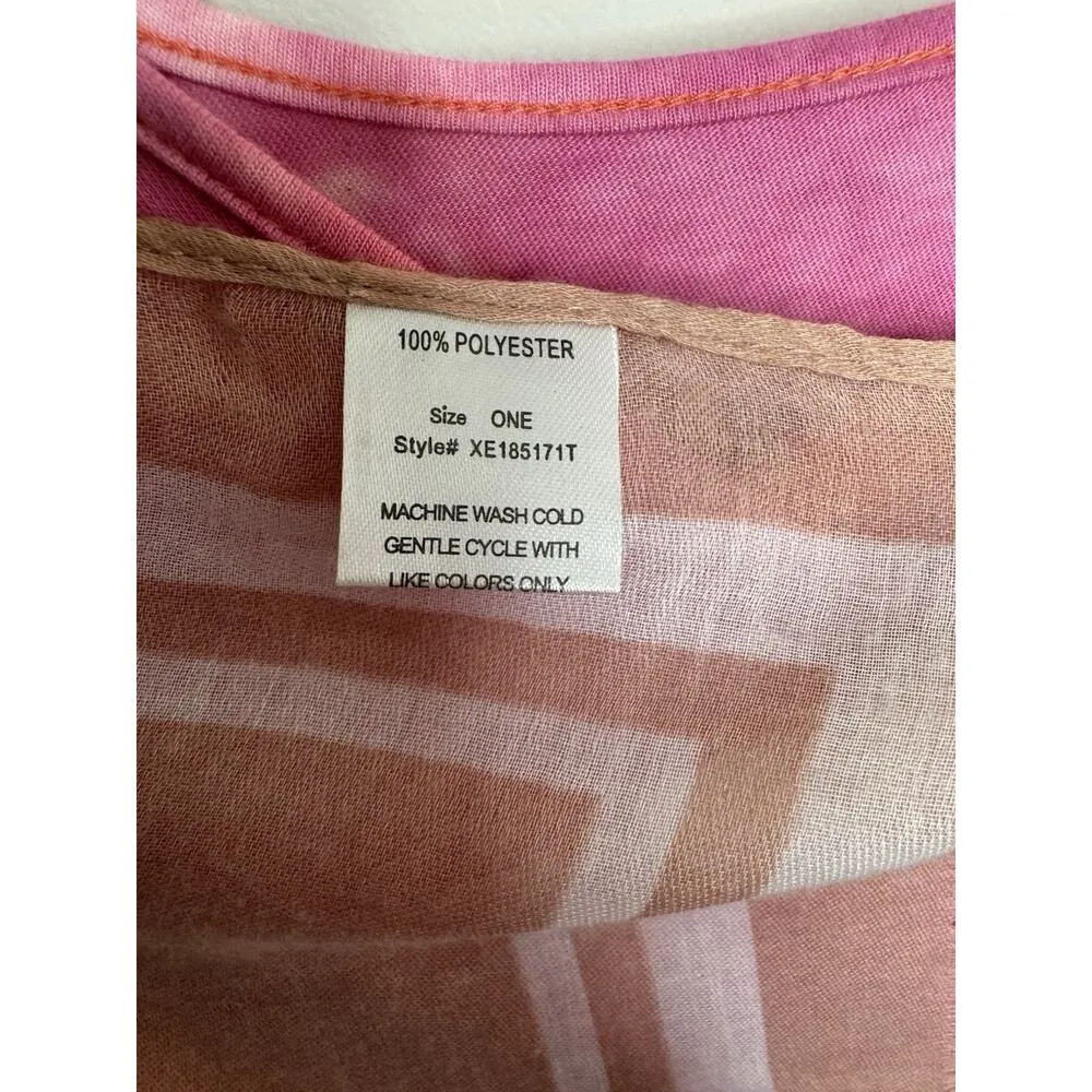 Woven heart Pink floral Gauze Boho Ruana Wrap Summer Lightweight O/S - Image 4