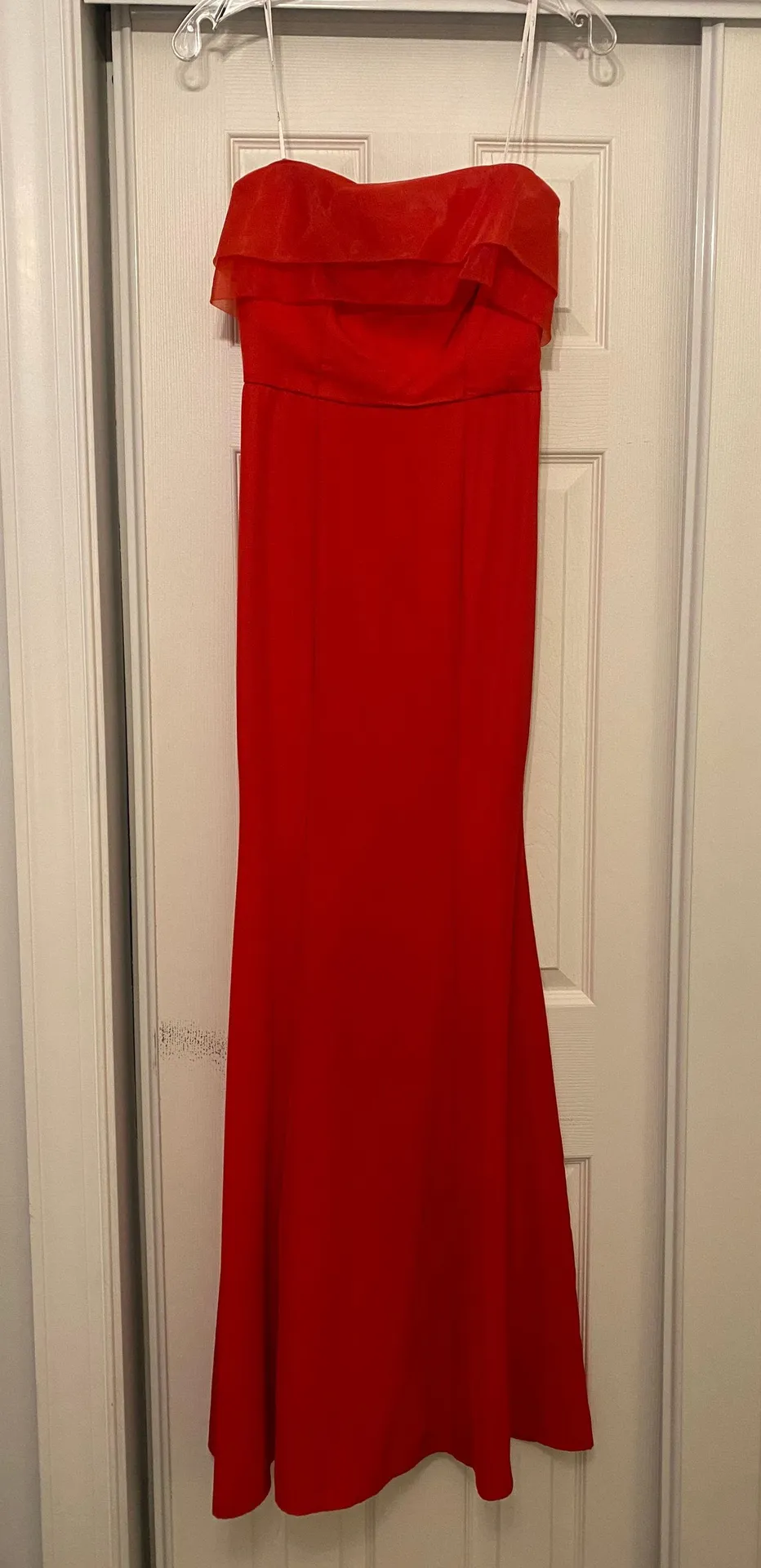 Strapless Mermaid Red Maxi Dress - Image 3