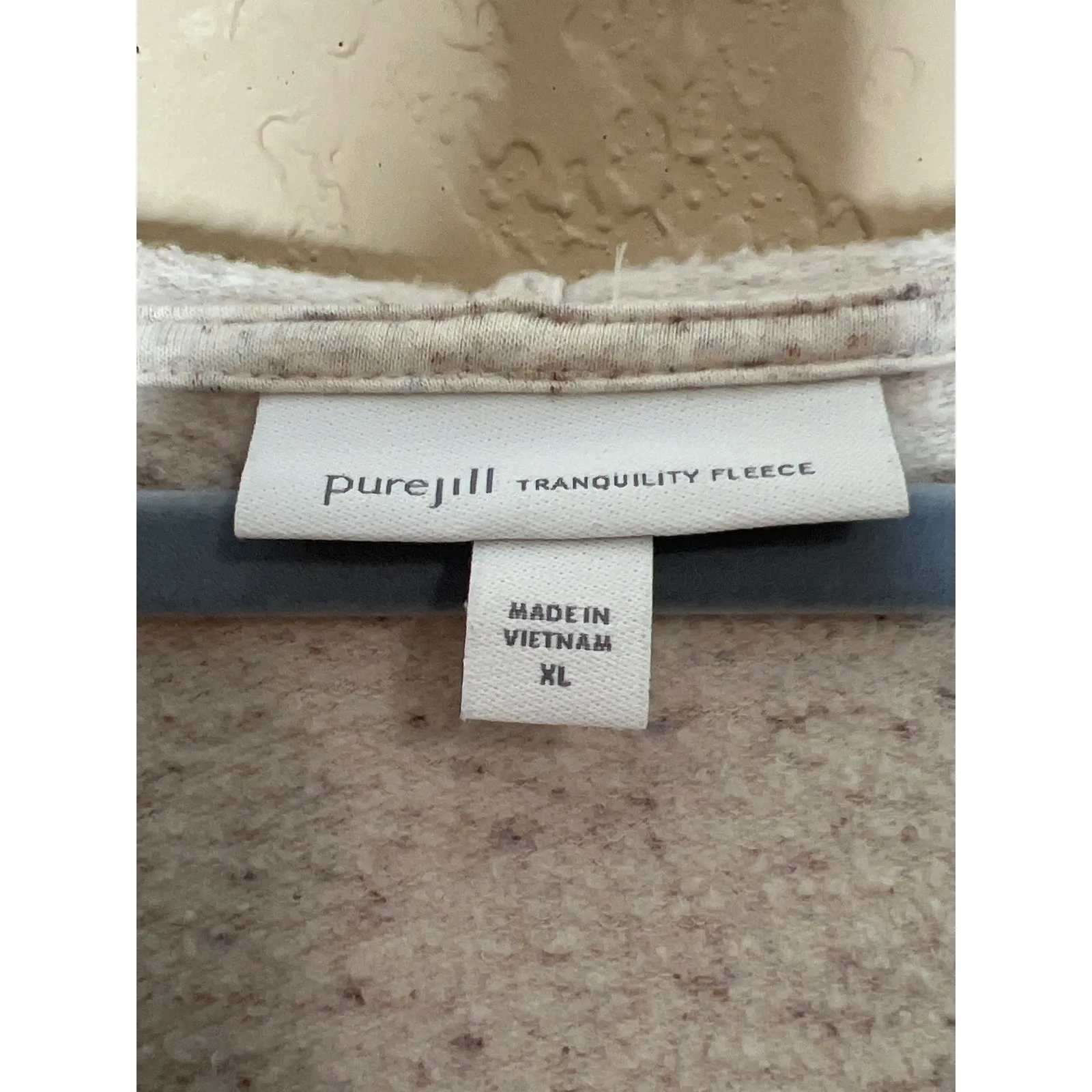 J.Jill size XL tranquility hoodie cream/ purple slub knit soft comfy casual ￼ - Image 6