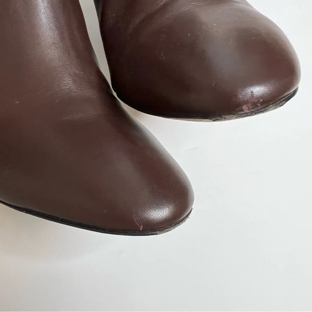 Vince Vita Knee High Heeled Boot Burgundy Leather Size  12 - Image 8