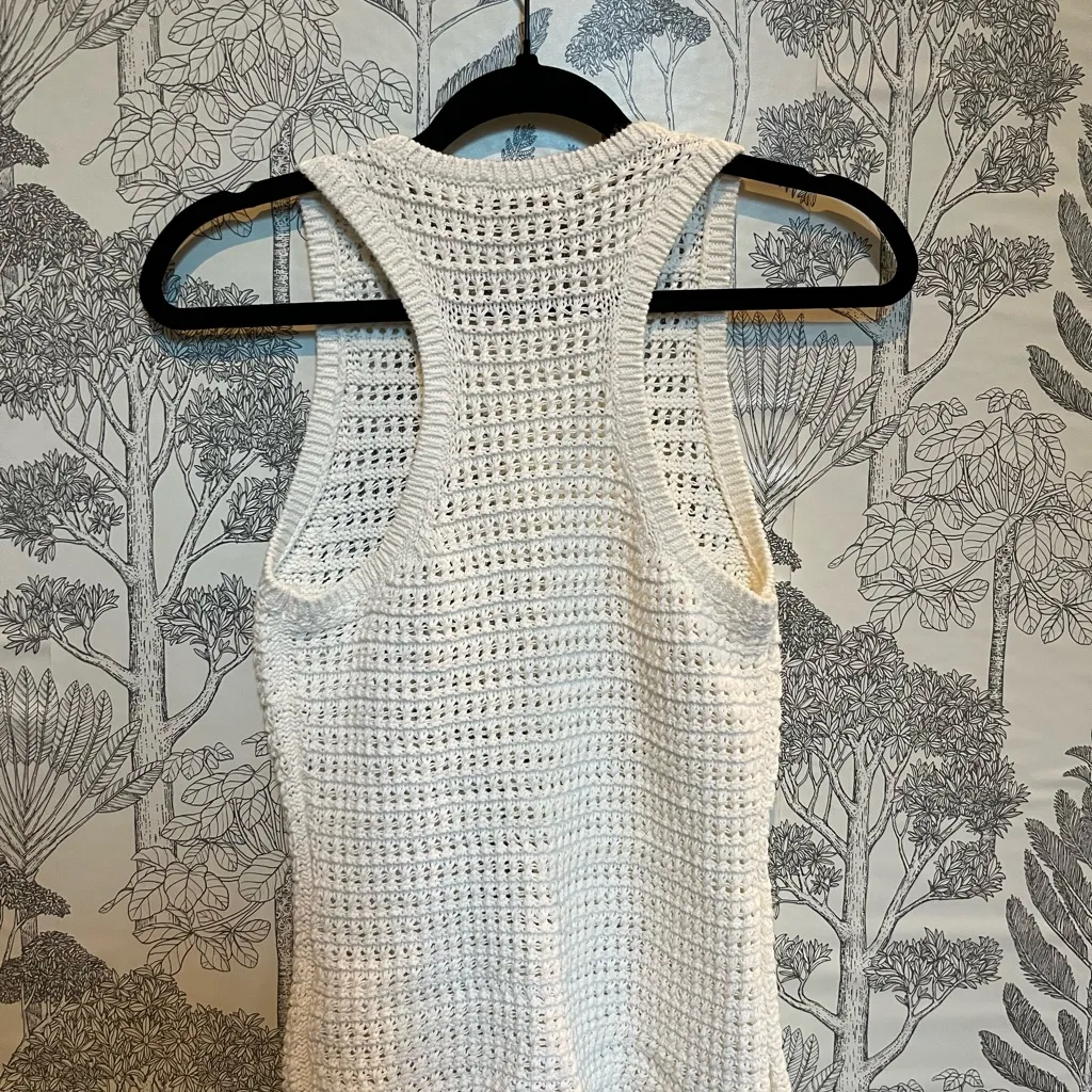 Madewell Women's top Crochet Open Knit Sweater tank Sz xs - Image 4