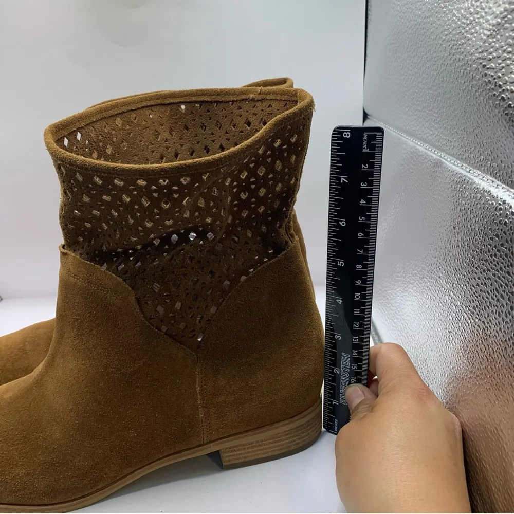 Michael Kors Brown Suede leather Perforated mid Ankle Boots 11M - Image 5