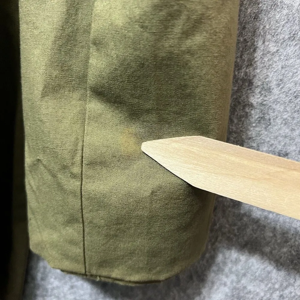 Anthropologie Tulle Jacket XS‎ Belted Trench Coat Green Button Front - Image 9