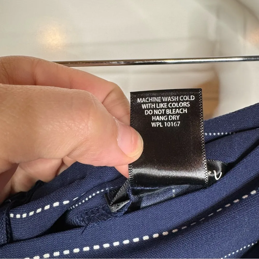 Aqua Blue Striped Wide Leg‎ Dress Pants Size Medium - Image 5