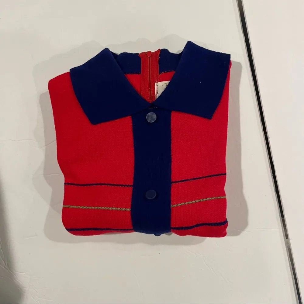 Vintage 60’s mod ✨ red striped holiday ugly Christmas 🎄 contest winner dress Blue Size M - Image 10