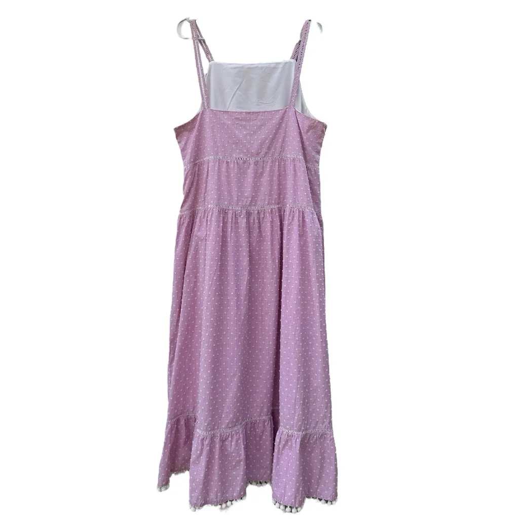 Maggy London Swiss Dot Purple Midi Dress Women’s 14 – 100% Cotton, Sleeveless. - Image 2