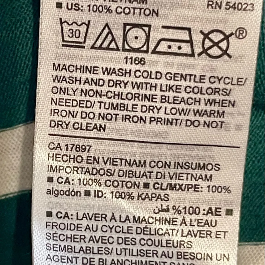 Green & White Striped Long Sleeved T-shirt SZ2XL Old Navy Christmas Comfort - Image 5