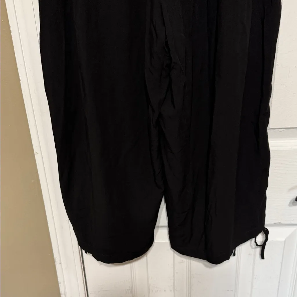Back from Bali Black Wide Elastic Waistband Cinched Side Pants Handmade Size XL - Image 6