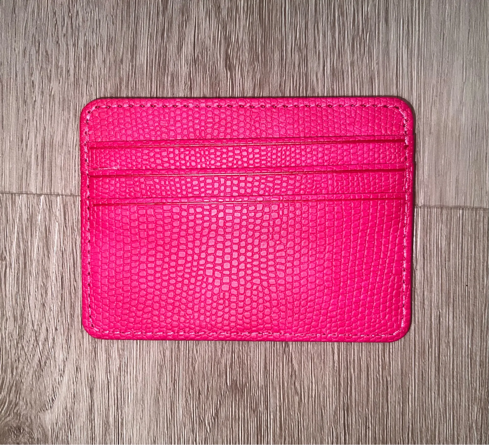 Small Quilted Bright Pink Chic Trendy Faux Leather Purse Handbag & Card Holder - Image 8
