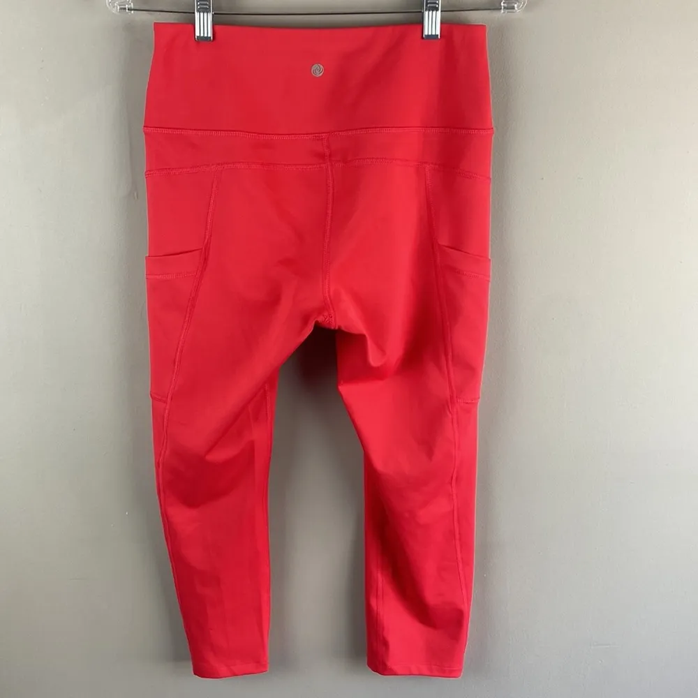 Apana Teaberry High Waist Side Pocket Capri Leggings Size M GUC - Image 2