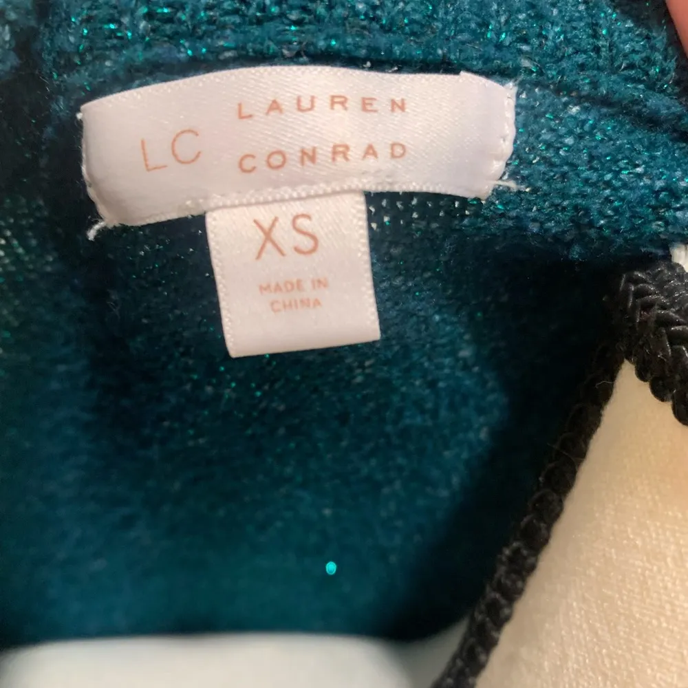 LC by Lauren Conrad | Bright metalic green long sleeve sweater - Image 2