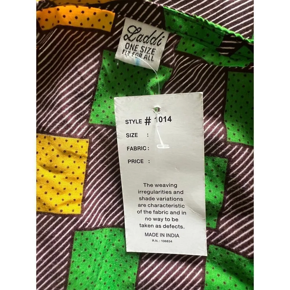 LADDI NWT INDIAN BATIK BLOCK PRINT DRESS AFRICAN STYLE ONE SIZE Size undefined - Image 11