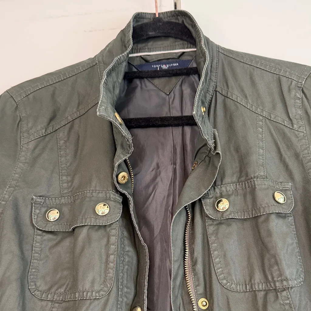 Tommy Hilfiger Green Utility‎ Jacket - Size Small Petite | Gorpcore | Streetwear - Image 3